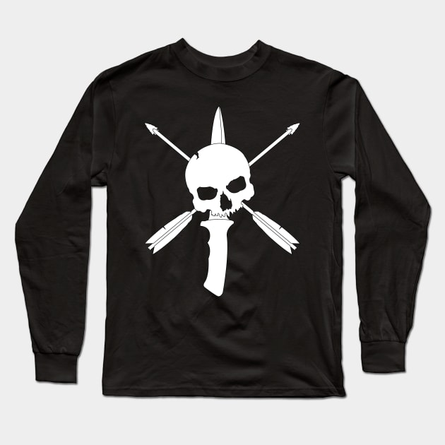 Special Forces, skull on dagger over crossed native arrows Long Sleeve T-Shirt by Dexter Lifestyle